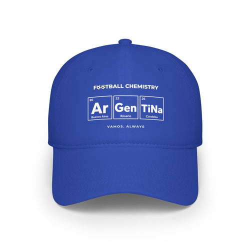 Blue cap with "Football Chemistry" and Periodic Table elements.