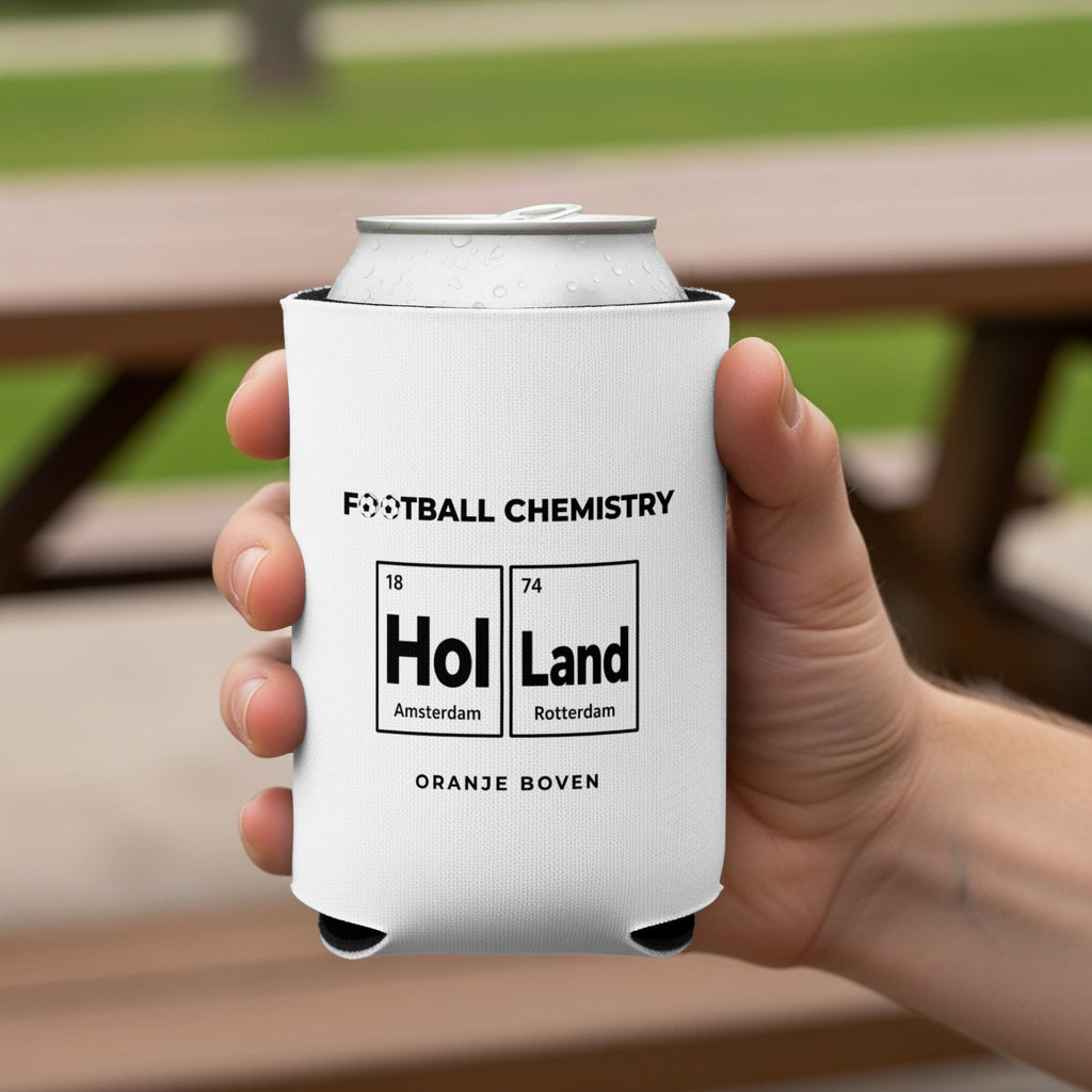 Can cooler with periodic table element design for "Holland" and "Amsterdam".