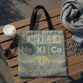 Tote bag with "Football Chemistry Mexico" and periodic table elements Me, Xi, Co.