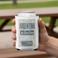 Argentina Football Chemistry can cooler with city names and Argentinian flag.
