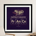 Periodic table of elements with football team cities: Paris, Marseille, Lyon.
