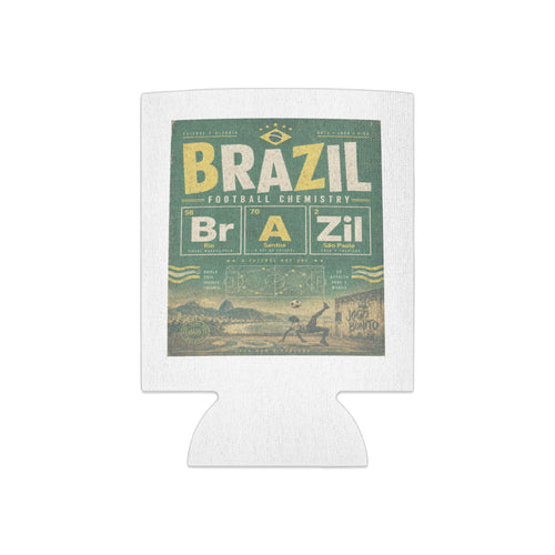 "Brazil Football Chemistry" graphic with player and stadium elements.