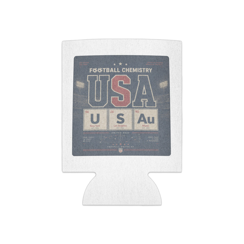 USA Football Chemistry can cooler with U, S, and Au elements.