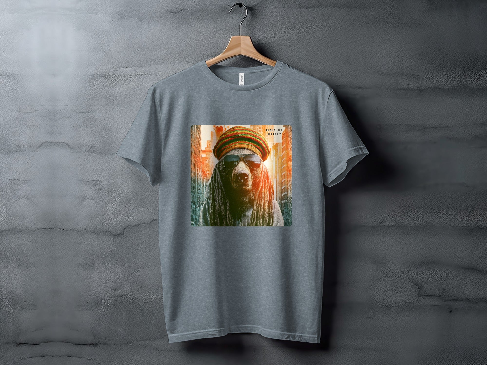 T-shirt featuring a cool bear wearing sunglasses and a hat.