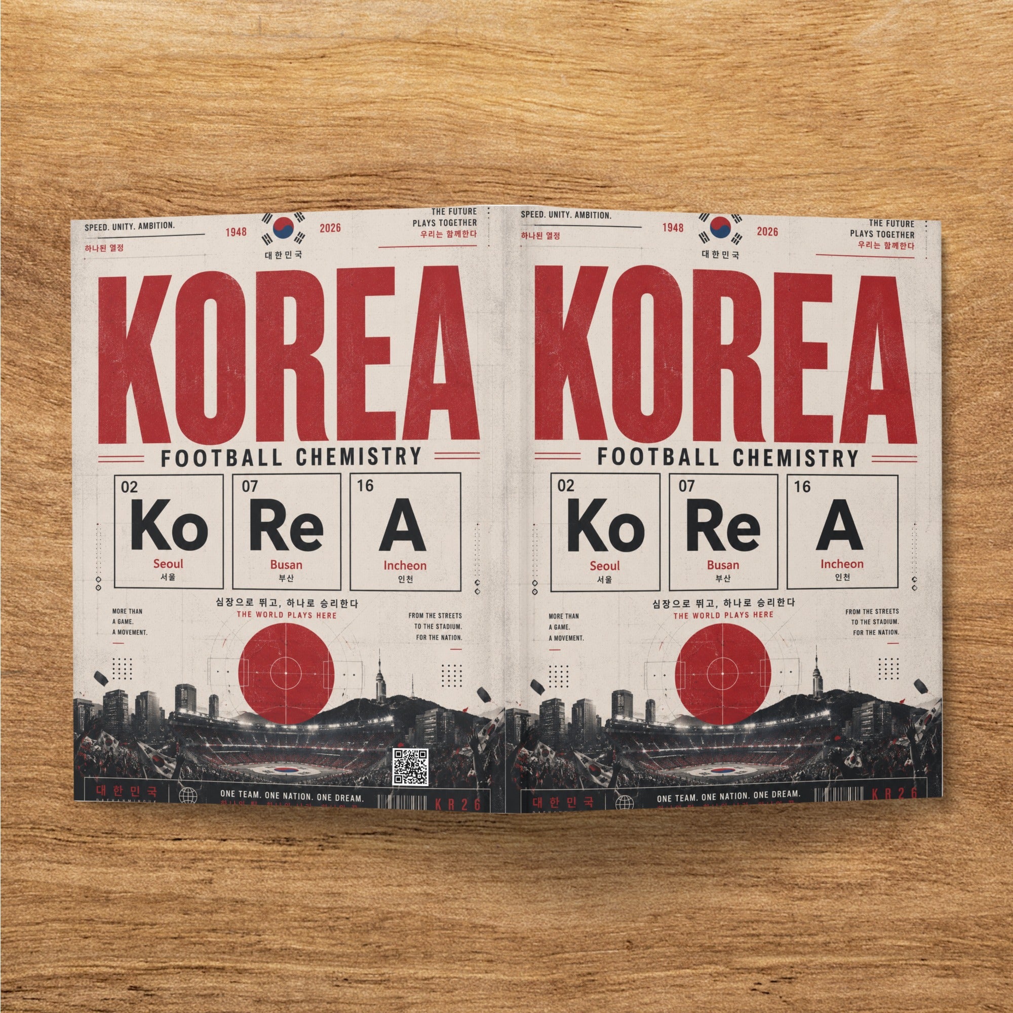 Two identical posters for Korea Football Chemistry with text and team logos.