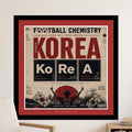 Football Chemistry poster with Korea map, cities, and text in English and Korean.