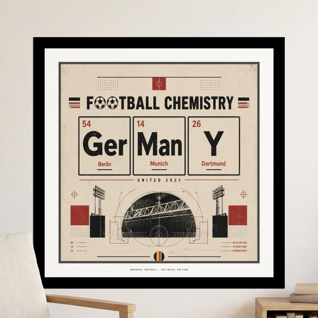 Football Chemistry poster with German, Manchester United, and Dortmund teams.