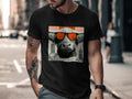 Black t-shirt with buffalo wearing sunglasses and "Amsterdam Buffalo" text.