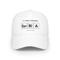 White baseball cap with "Football Chemistry Ser Bi A" and "Samo Napred" text.