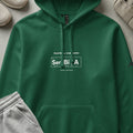 Green hoodie with "FOOTBALL CHEMISTRY SERBIA" and shield design.
