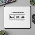 "Football Chemistry" design with periodic table elements representing Australia.