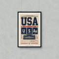 USA poster with "Football is Our Future" and city names.