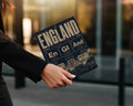 England Football Chemistry periodic table poster with city names and dates.